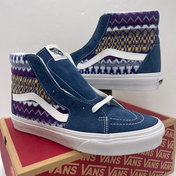 Vans Men’s Sk8-Hi
Fair Isle Biue/Multi Sneakers
VN0A705NBER - Picture 10 of 16